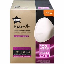 Tommee Tippee Made For Me Disposable Breast Pads, Large, 100 Piece, White