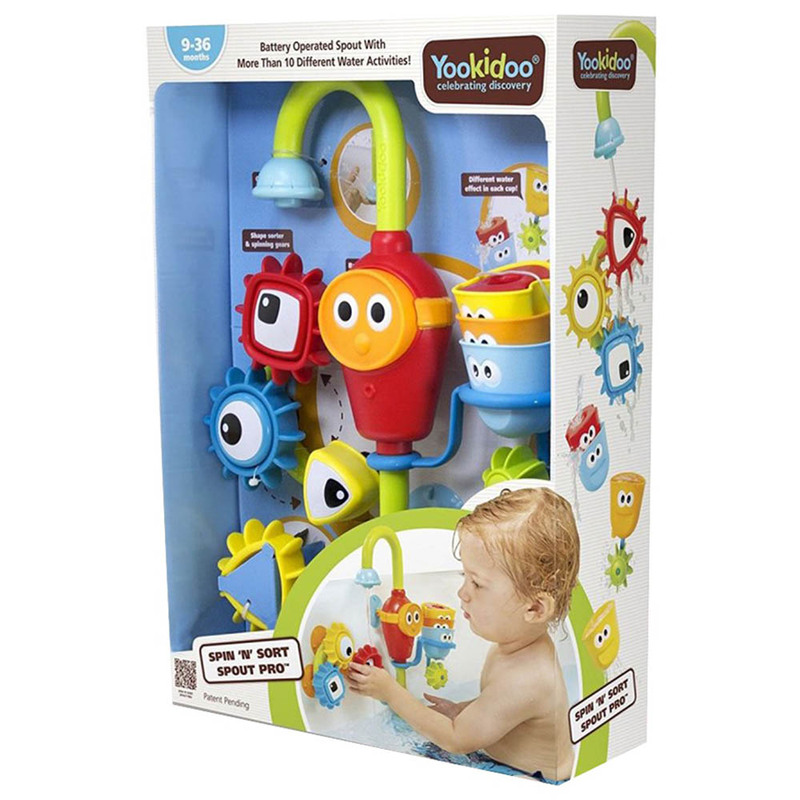 Yookidoo Spin N Sort Spout Pro Bath Toy for Kids, Multicolour