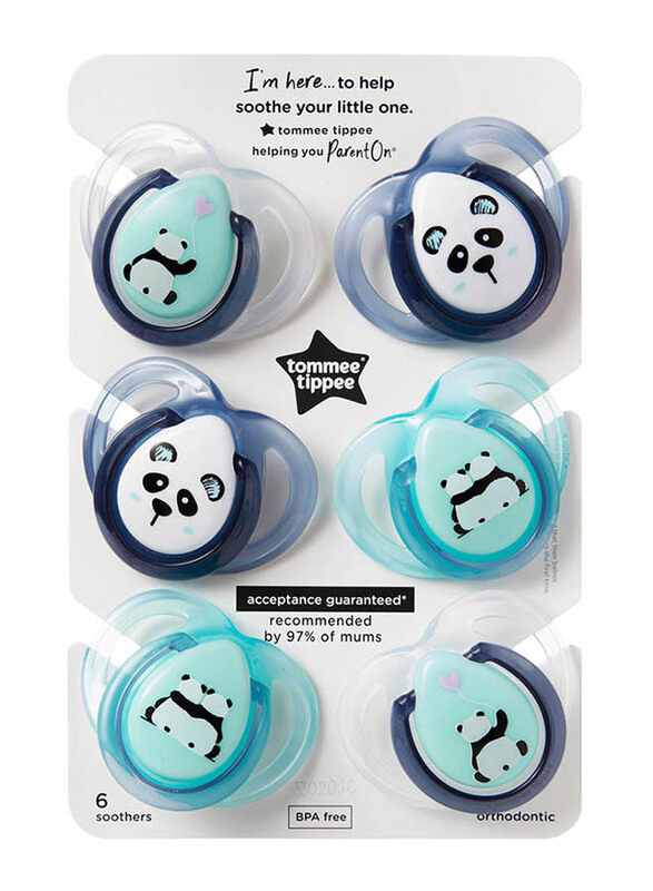 

Tommee Tippee Anytime Soother Pack of 6, Multicolour