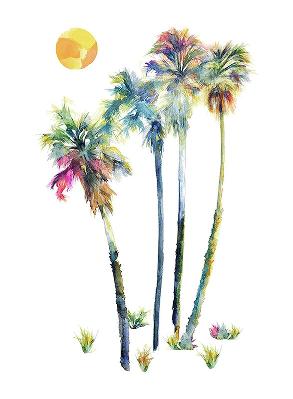 

Roommates Watercolor Palm Trees Peel & Stick Giant Wall Decals, Multicolour