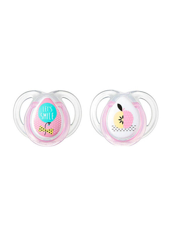 

Tommee Tippee Closer to Nature Apple Soother, 2-Piece, Pink