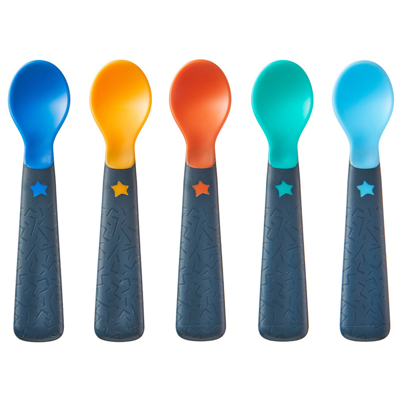 Tommee Tippee Easy Grip Self Feeding Spoon, Pack of 5, Multicolour