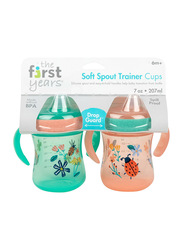 The First Years Soft Spout Trainer Feeding Cup, 2 Pieces, 207ml, Multicolour