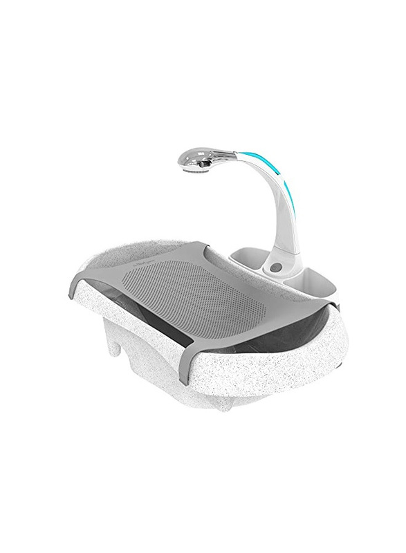 The First Years Rain Shower Spa Tub with Showerhead, White