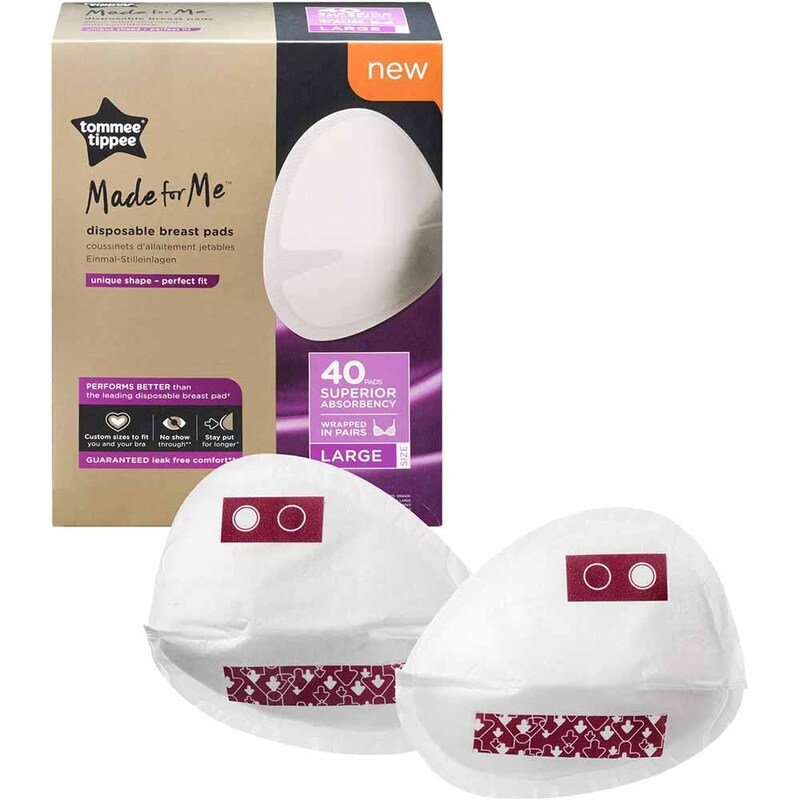 Tommee Tippee Made For Me Disposable Breast Pads, Large, 40 Piece, White