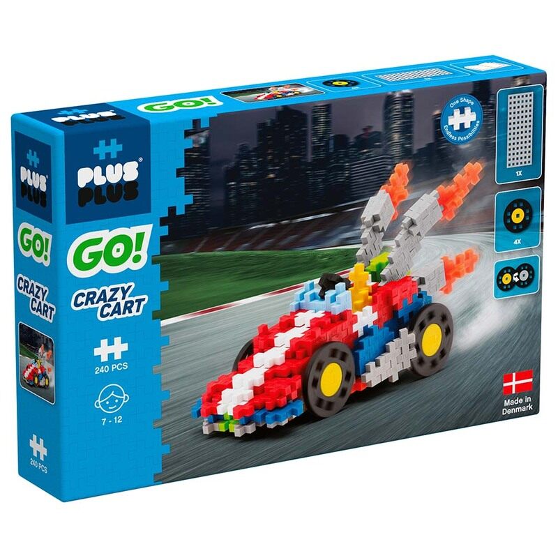 

Plus Plus Go Crazy Cart Building Set, 240 Pieces, Ages 7+