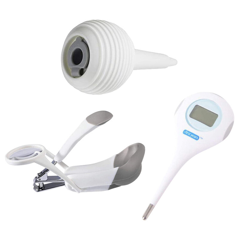 

The First Years Nasal Aspirator with Thermostat & Nail Clipper, 3-Pieces, 0+ Months, White