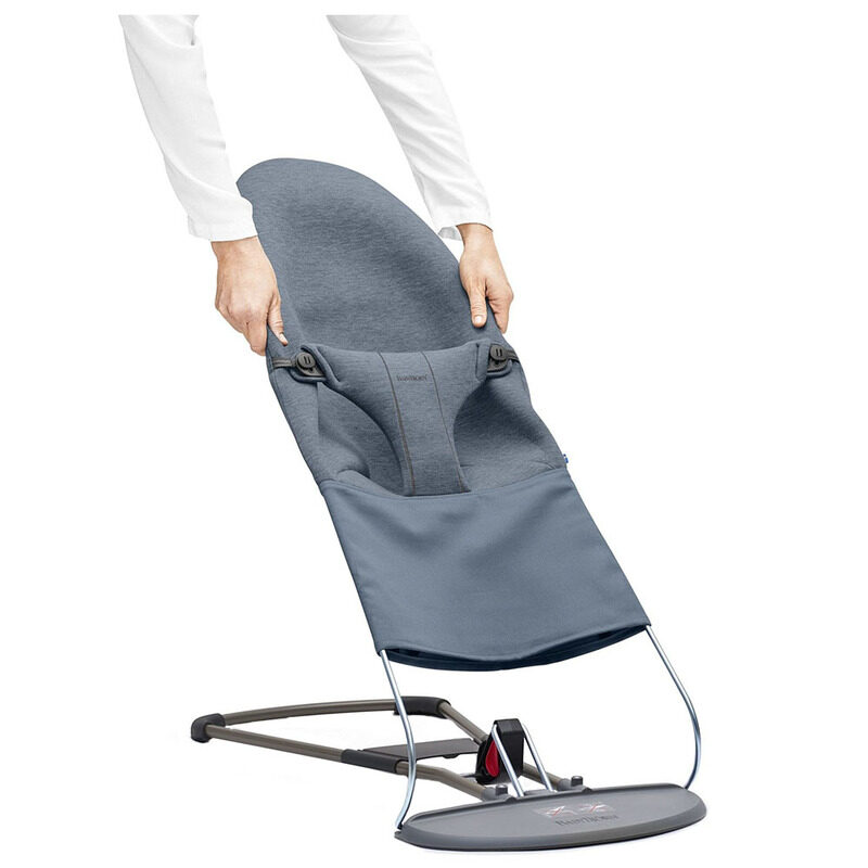 

BabyBjorn Fabric Seat 3D Jersey Bouncer Bliss, Dove Blue