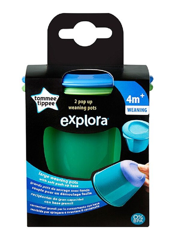 

Tommee Tippee Explora Weaning Pots, 2 Pieces, Blue/Green
