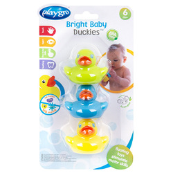 Playgro 3-Piece Set Bright Baby Duckies Bath Toys for Kids, Multicolour