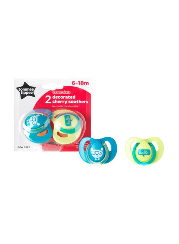 

Tommee Tippee Essentials Latex Soother, 2 Pieces, Blue/Green