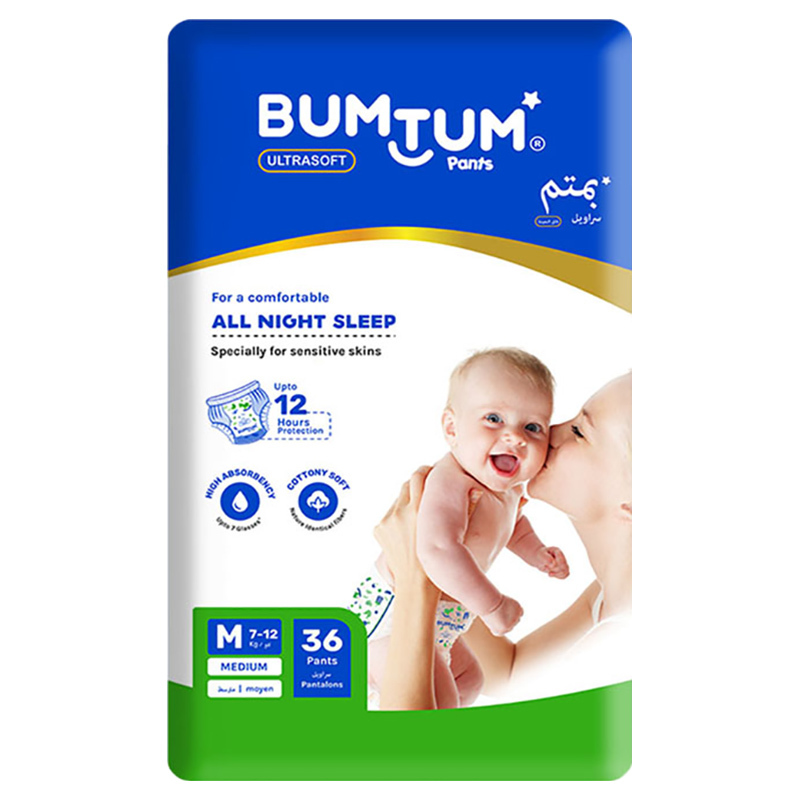 Bumtum Baby Super Jumbo Pants Style Diaper, M, 36 Count