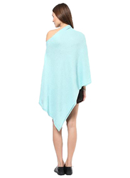Pluchi Knitted Rosette Pearl Fashion/Maternity Poncho for Women, Aqua