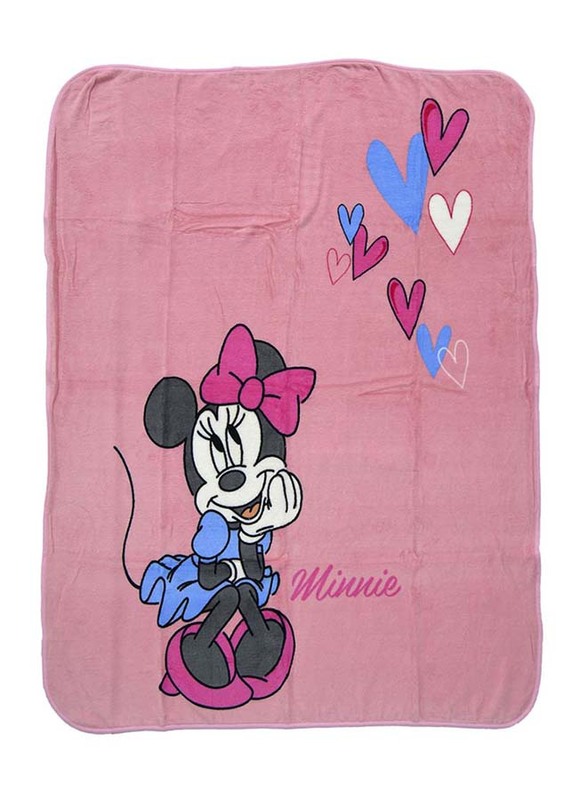 Minnie Mouse Coral Fleece Blanket, Light Pink