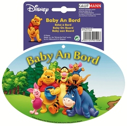 Kaufmann Winnie The Pooh Car Sticker Packed In Polybag With Euro Hole, Multicolour