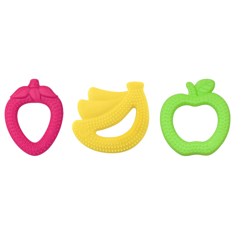 

Green Sprouts Pack of 3 Silicone Fruit Teether for Kids, Multicolour