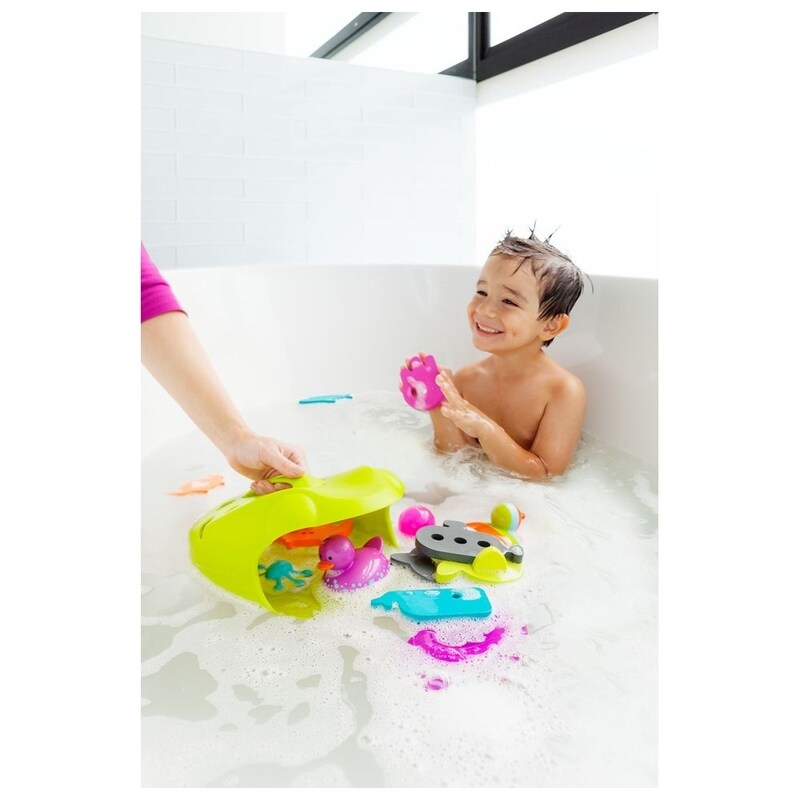 Boon Frog Pod Drain and Storage Bath Toy for Kids, Green