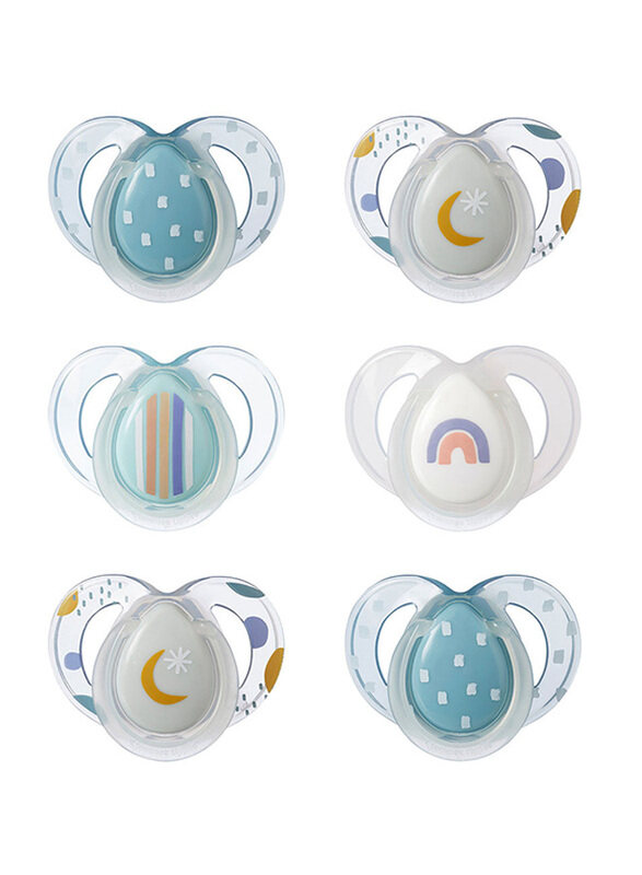 

Tommee Tippee Boy Night Time Soother for Ages 6-18 Month, 6-Piece, Multicolour