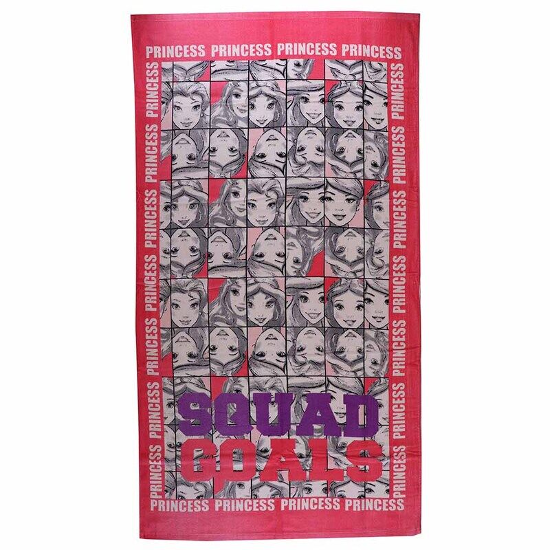 

Disney Princess Printed Beach Squad Goals Towel For Girls, Red/Grey