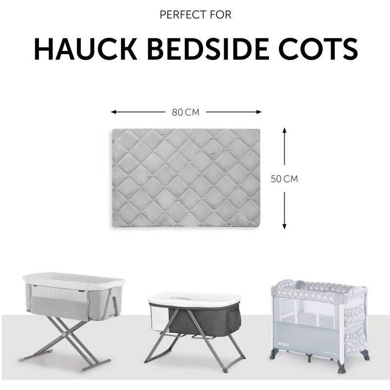 Hauck 50cm Bed Me Travel Cot Mattress, Grey