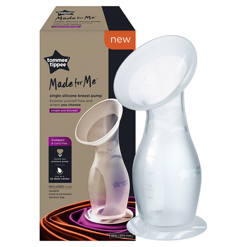 Tommee Tippee Silicone Manual Breast Pump, Clear