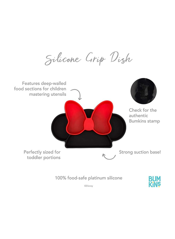 Bumkins Minnie Mouse Silicone Grip Dish, Multicolour