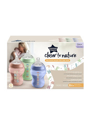 Tommee Tippee Closer To Nature Be Kind Bottles for Ages 0+ Month, 6 x 260ml, Multicolour
