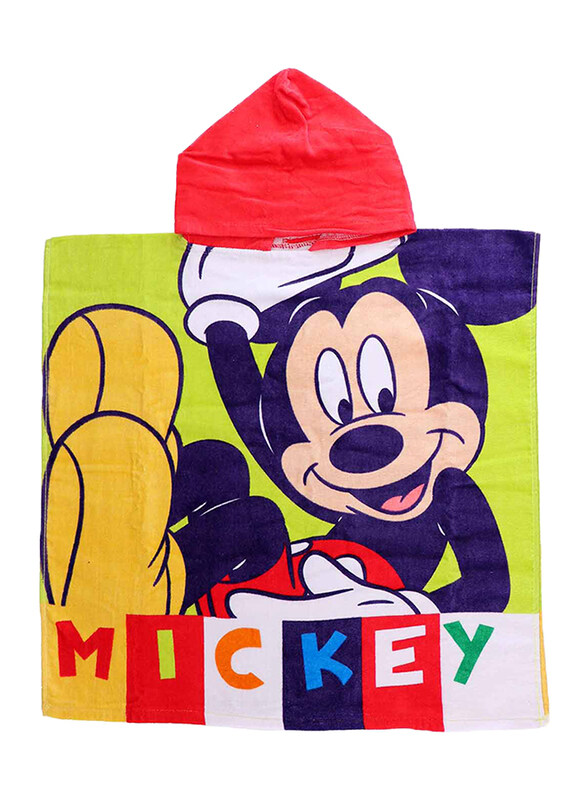 

Disney Mickey Kids Hooded Poncho Bath Towel, 60 x 120cm, Multicolour