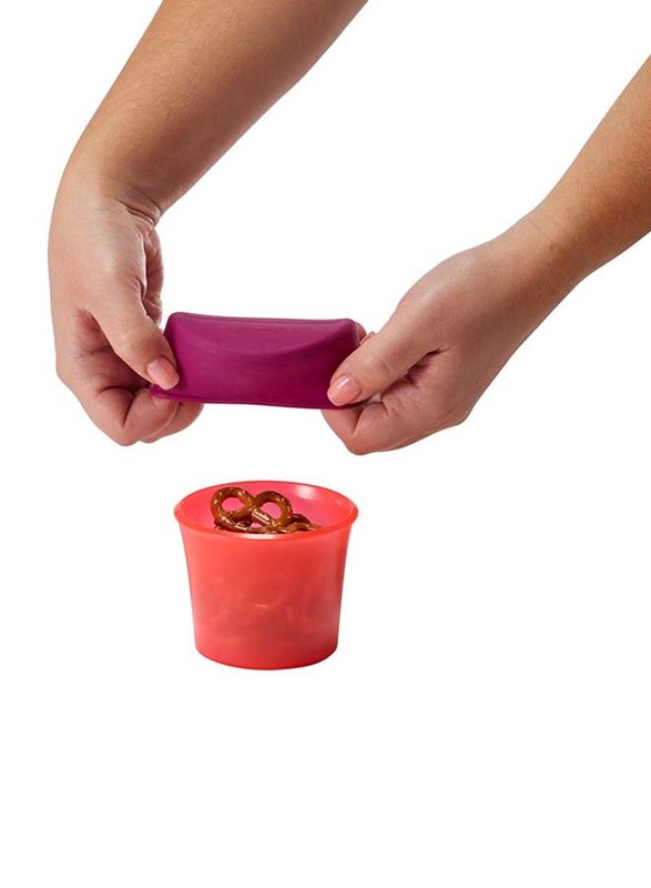 Boon Snug Snack Containers With Stretchy Silicone Lids, Multicolour