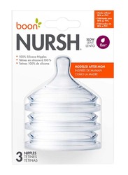 Boon Nursh Nipples Slow 0m+ Pack of 3, Clear