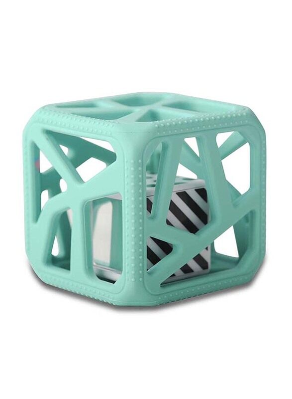 

Malarkey Kids Chew Cube Easy-Grip Teether Rattle, Mint Green