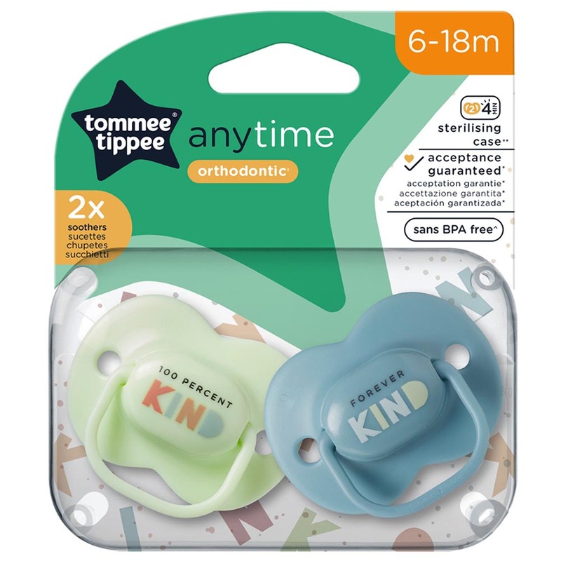 Tommee Tippee Anytime Soother, 2 Pieces, Green