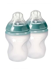 Tommee Tippee Closer to Nature Silicone Baby Bottle, 2 x 260ml, Green