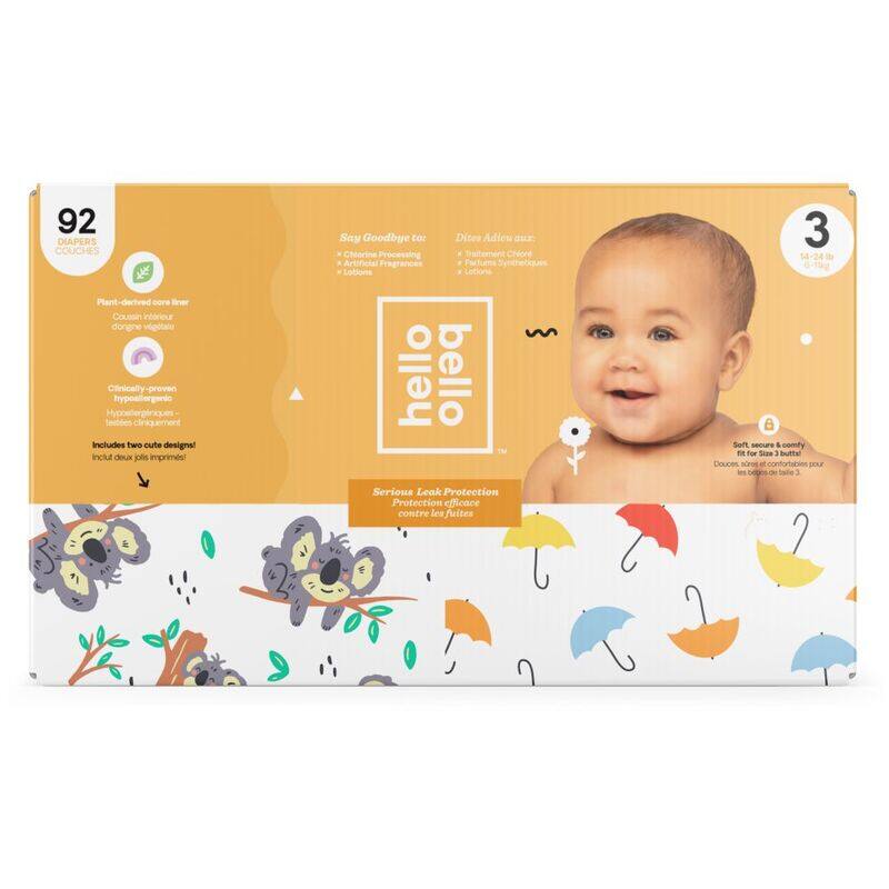 

Hello Bello Diapers Umbrellas & Koala Bears, Size 3, 6 - 11 kg, 92 Count