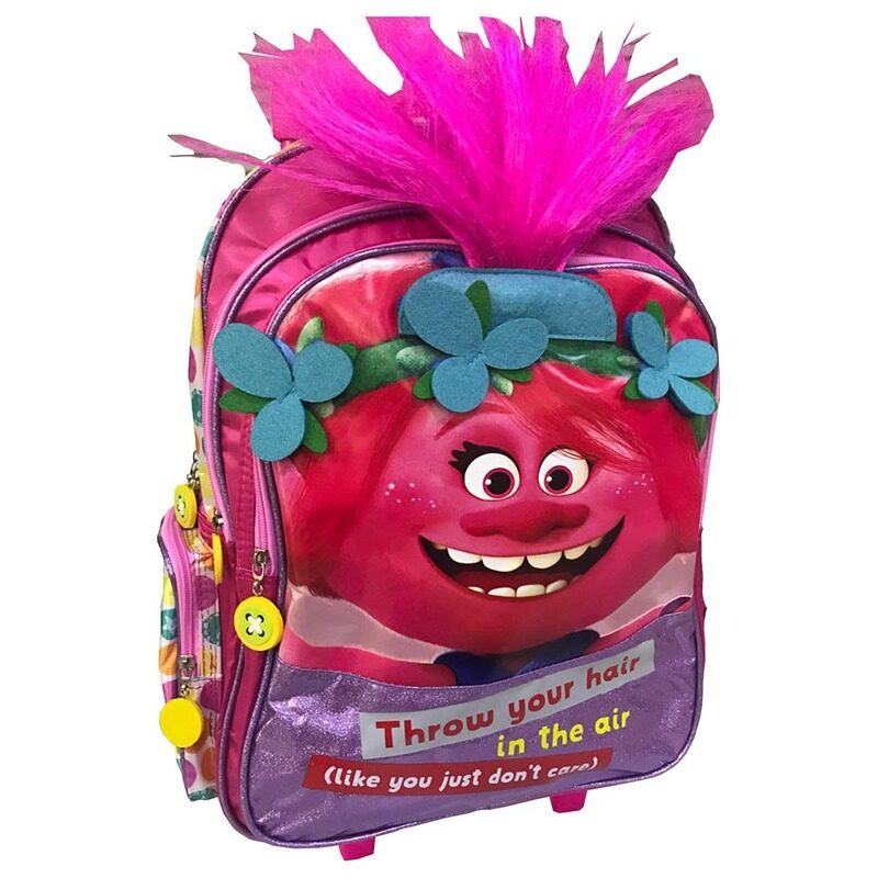 

Universal Trolls Hair Up 18-Inch Trolly Bag for Girls, Pink