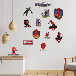 Marvel Spiderman Reusable Wall Sticker, Multicolour