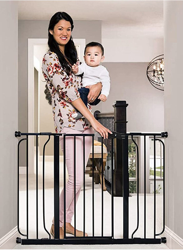 

Regalo Easy Step Extra Wide Safety Gate with 4-Inch Extension Kit, 49-Inch, Black