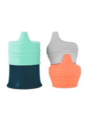 Boon Snug Stretchy Silicone Reusable Spout Lids with Containers, Multicolour