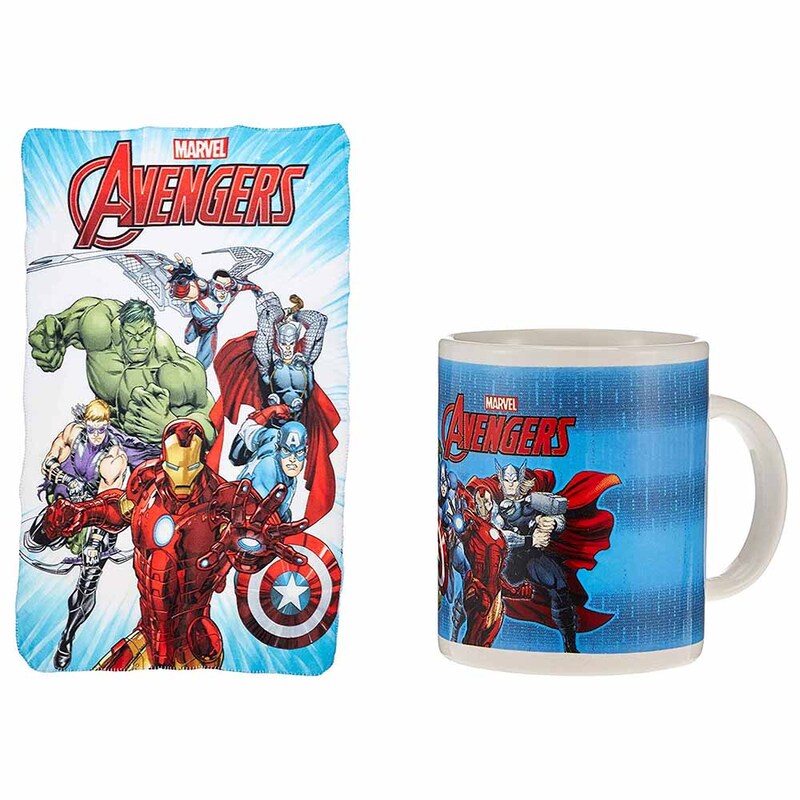 

Marvel Avengers Super Soft Blanket for Boys with Coffee Mug, Multicolour