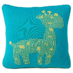 Pluchi Giraffe Baby Pillows, Green/Blue