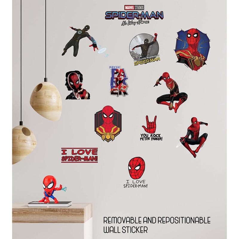Marvel Spiderman Reusable Wall Sticker, Multicolour