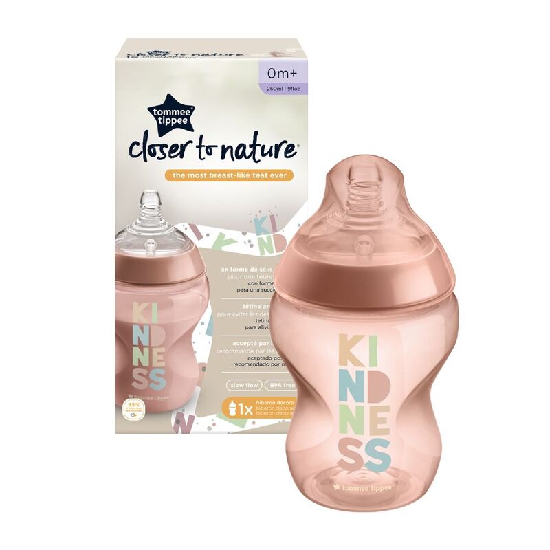 Tommee Tippee Closer To Nature Feeding Bottle, 260ml, Multicolour