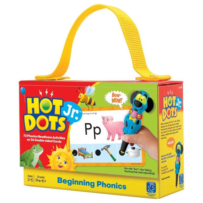 

Learning Resources Hot Jr Dots Beginning Phonics Cards, Ages 3+