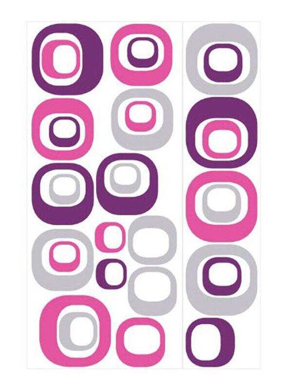

Room Mates Decals Modern Ovals Peel & Stick Wall Decals, Pink/Grey