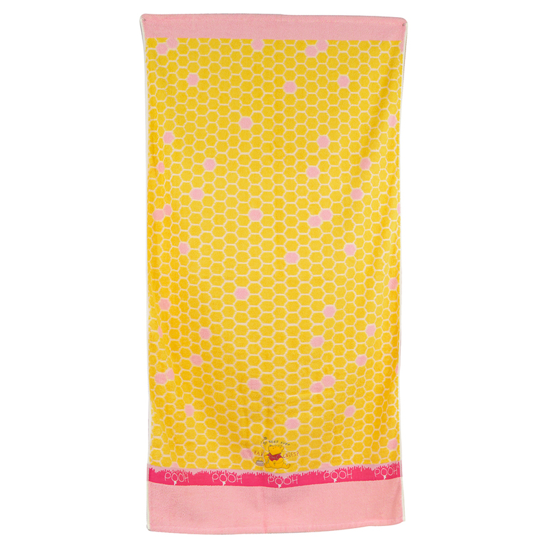 Disney Jacquard Towel For Kids Unisex, Yellow/Pink