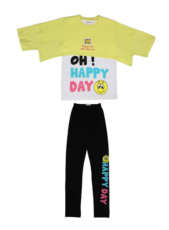 

Aiko 2 Layer Long T-Shirt with Legging, 9-10 Years, T3, Green/Black