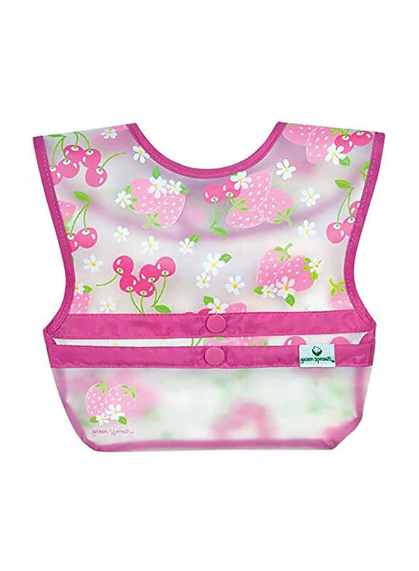 

Green Sprouts Snap & Go Berries Wipe-off Bibs, 9-18 Months, 3 Pieces, Pink