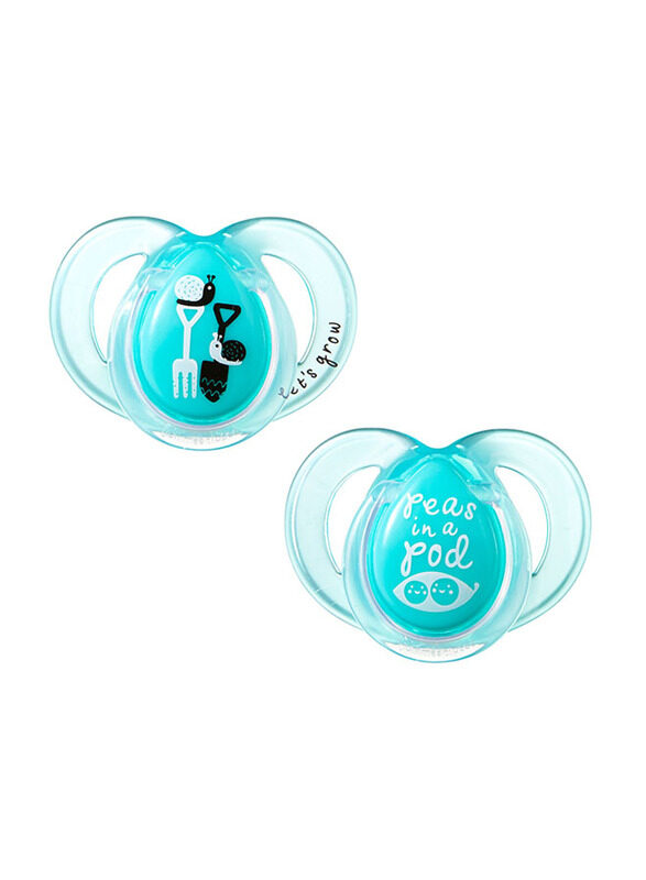 

Tommee Tippee Closer to Nature Any Time Soother, 2-Piece, Green
