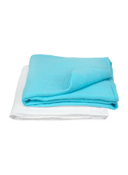Green Sprouts Muslin Swaddle Blankets, Pack of 2, Aqua