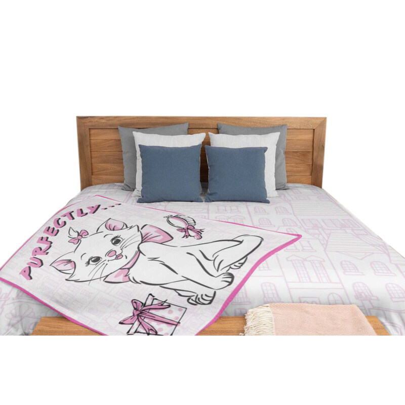 

Disney 100 x 150cm Marie Polar Fleece Blanket, White/Pink